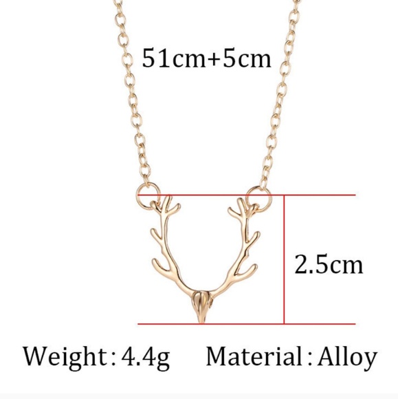 💍 Antlers chain ROSE GOLD tone necklace - Picture 2 of 5